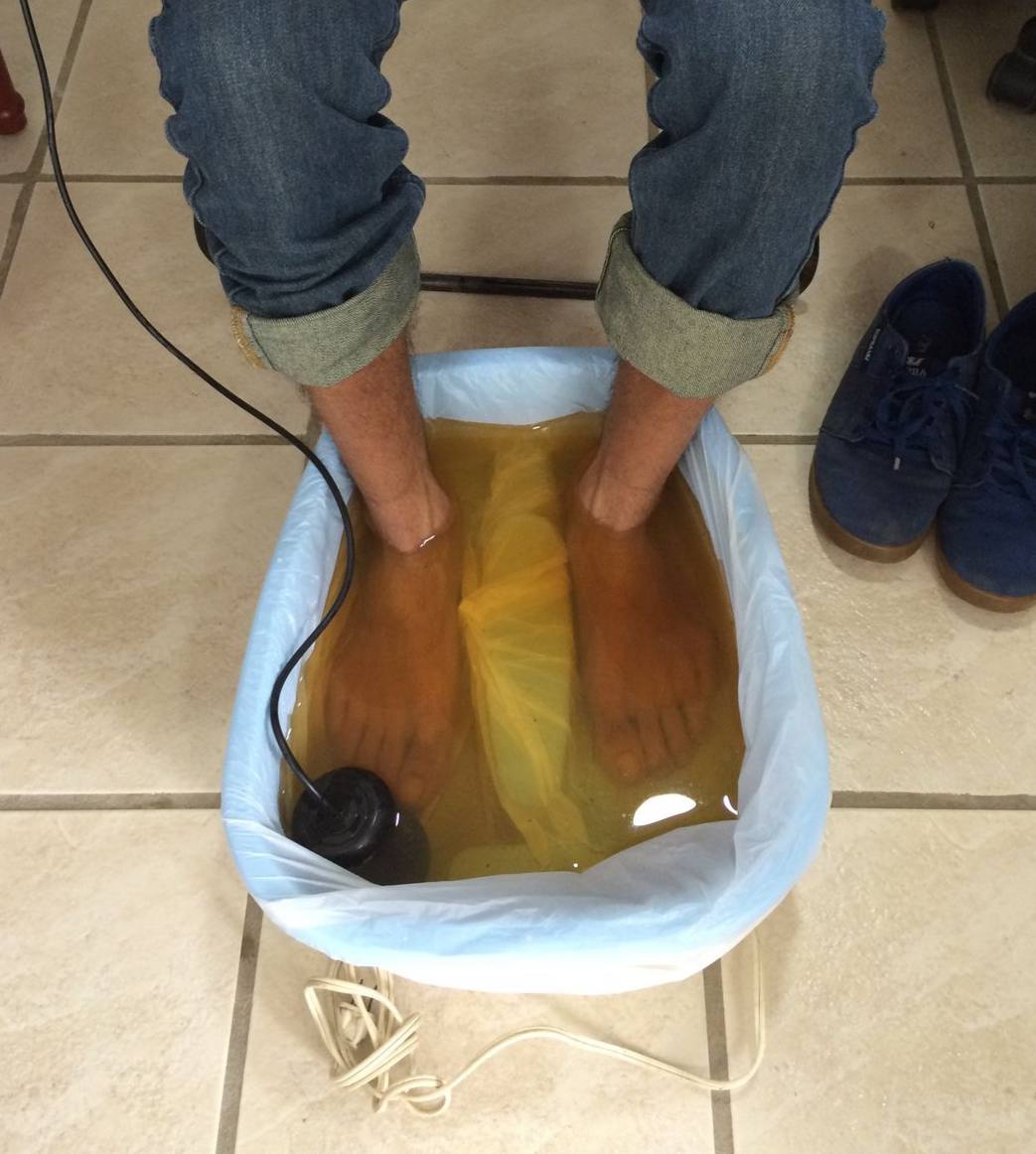 Client enjoying Detox Foot Spa